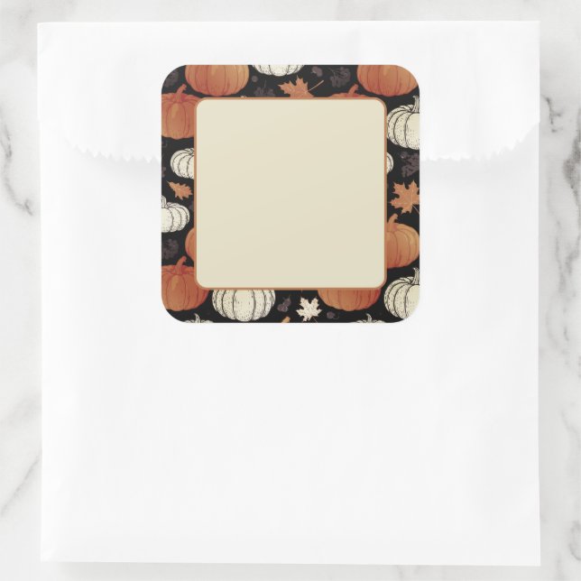 Adesivo Quadrado Vinheta do rótulo do Dia das Bruxas das Bombas Esc (Bolsa)