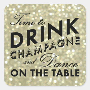 Adesivo Quadrado Vinheta Dourada brilhante