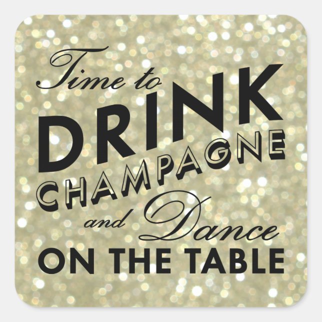 Adesivo Quadrado Vinheta Dourada brilhante (Frente)