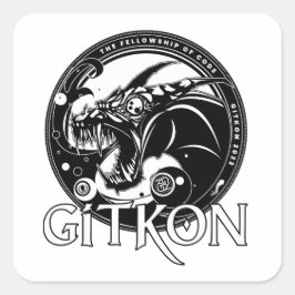 Adesivo Quadrado Vinheta Dragão | GitKon: A Fellowship of Code