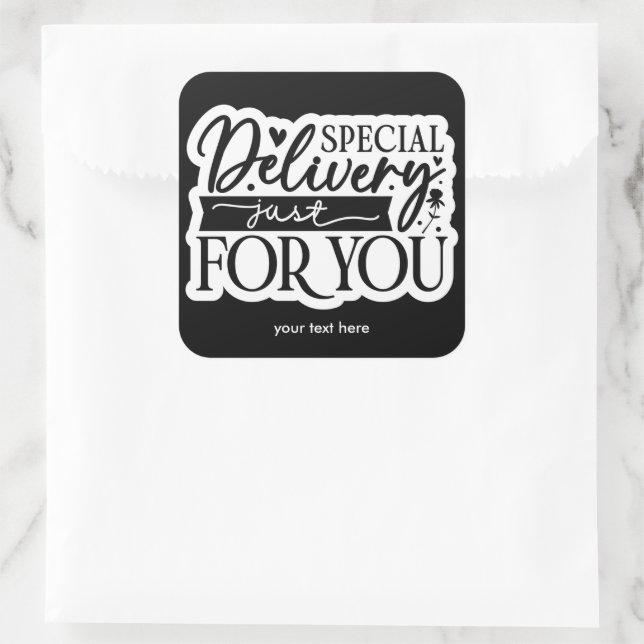 Adesivo Quadrado Vinheta especial de entrega (Bolsa)