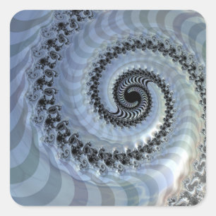 Adesivo Quadrado Vinheta Espiral Fractal