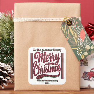 Adesivo Quadrado Vinheta esquadra festiva para o Natal