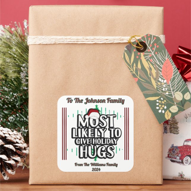 Adesivo Quadrado Vinheta Festiva de Natal (Feriado)