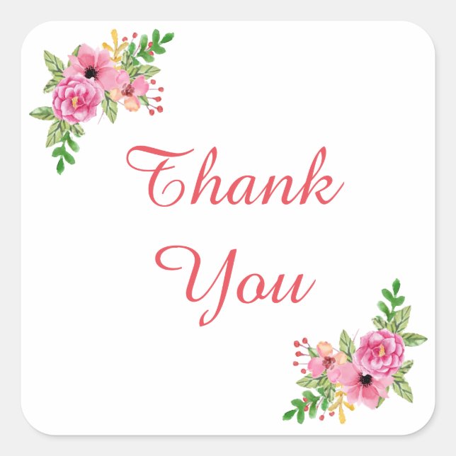 Adesivo Quadrado Vinheta Floral (Frente)