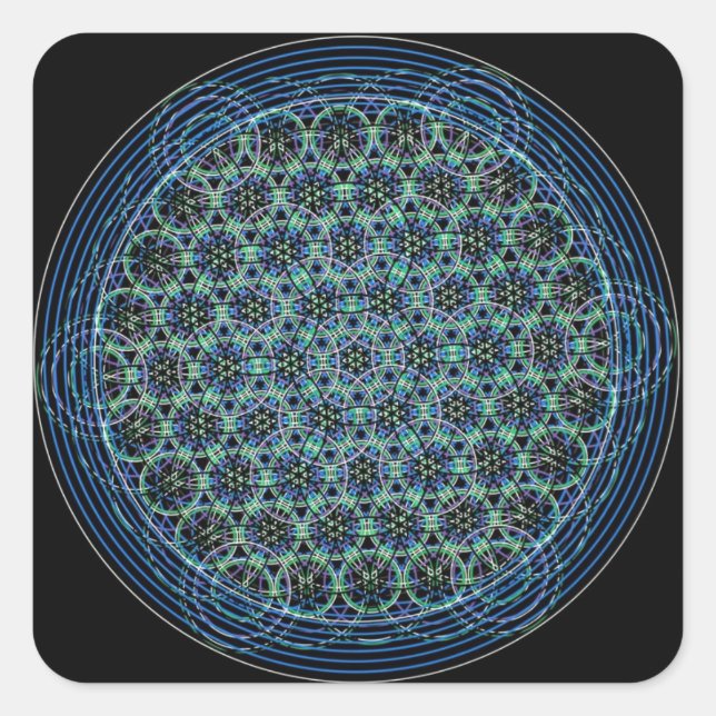 Adesivo Quadrado Vinheta geométrica sagrada (Frente)