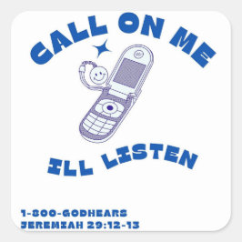 Adesivo Quadrado Vinheta Gráfica/Deus/Rezar/Fé/Presente/Encorajamen