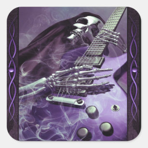 Adesivo Quadrado Vinheta-guitarra da Grim Reaper
