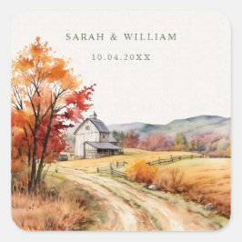 Adesivo Quadrado Vinheta-impressão de-Casamento de fazenda de roupa