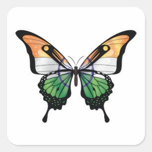 Adesivo Quadrado Vinheta Indicadora da Borboleta