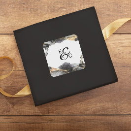 Adesivo Quadrado Vinheta inicial branco e preto-e-branco Vanessa