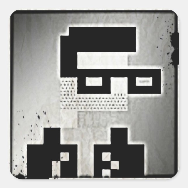 Adesivo Quadrado Vinheta Inkify de 8 Bits (Frente)