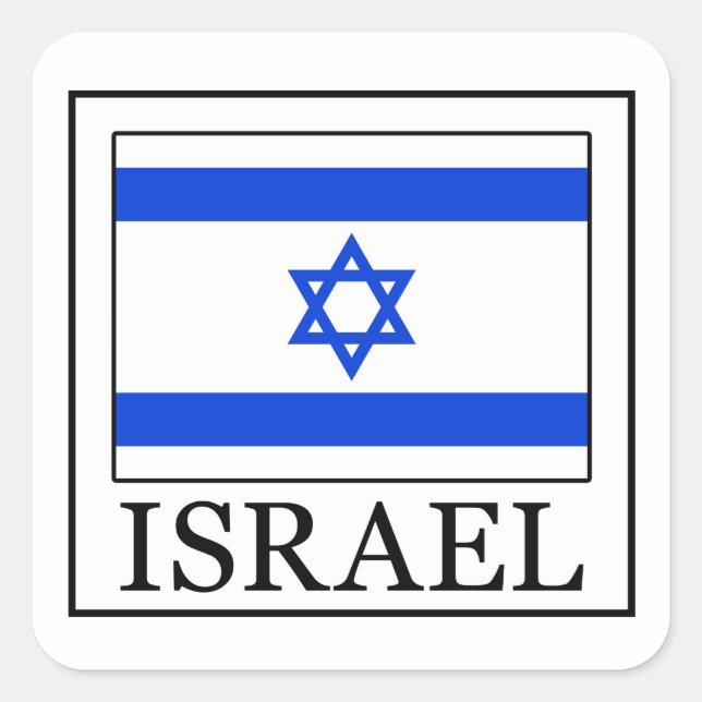 Adesivo Quadrado Vinheta Israel (Frente)
