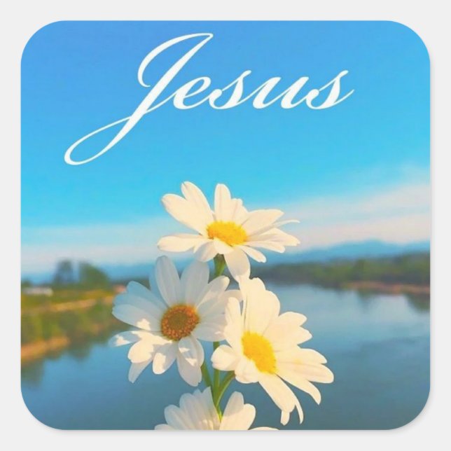 Adesivo Quadrado Vinheta Jesus (Frente)