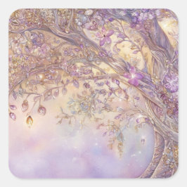 Adesivo Quadrado Vinheta Luminosa Floresta Quadrada