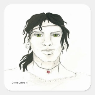 Adesivo Quadrado Vinheta masculina indiana