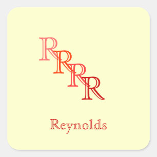 Adesivo Quadrado Vinheta - Monograma com Nome 2