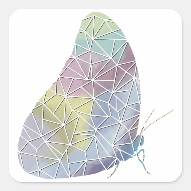 Adesivo Quadrado Vinheta Morpho de Papel Mosaico (Frente)