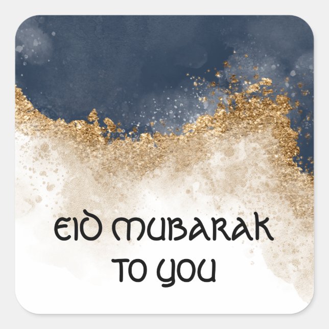 Adesivo Quadrado Vinheta MUBARAK EID PERSONALIZADA, MODERNA WATERCO (Frente)