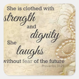 Adesivo Quadrado Vinheta Mulher Forte