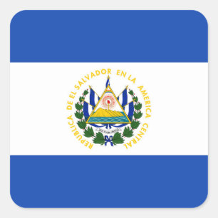Adesivo Quadrado Vinheta na Praça da Bandeira de El Salvador