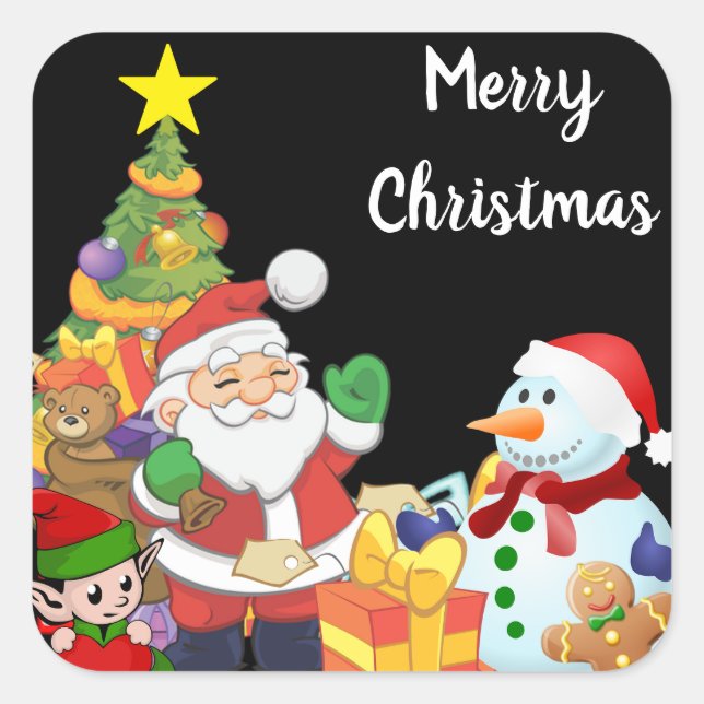 Adesivo Quadrado Vinheta Natal (Frente)