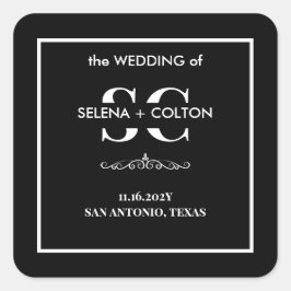 Adesivo Quadrado Vinheta Negra e Branca de Eterno Moderno