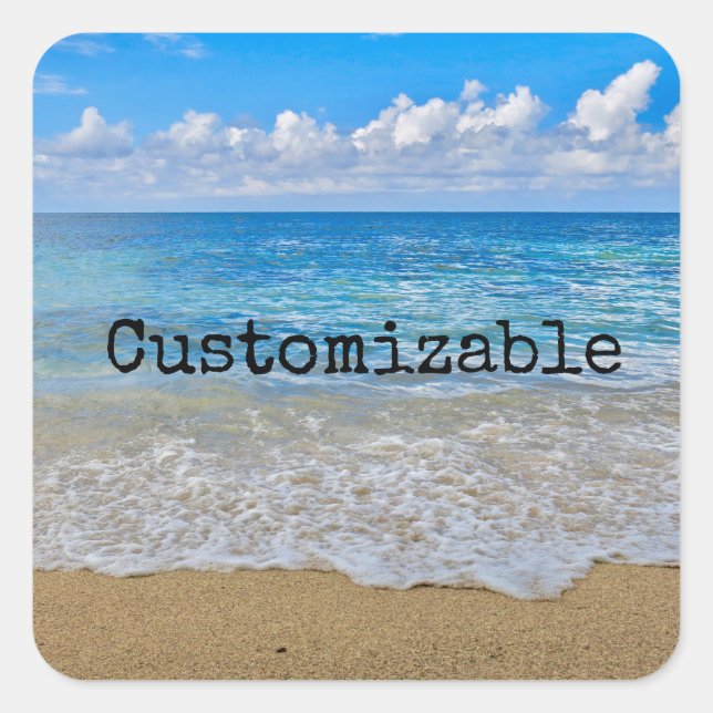 Adesivo Quadrado Vinheta Oceânica Quadrada (Frente)