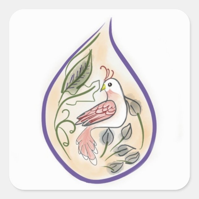 Adesivo Quadrado Vinheta-pássaro (Frente)