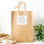 Adesivo Quadrado Vinheta Personalizada Bag de Boas-vindas do Greene<br><div class="desc">Meu Vestido Personalizado de Bag de Boas-vindas do Greenery Wedding fará o evento que você está planejando perfeito. Personalize com seus nomes e copie um presente personalizado que seus convidados adorarão.</div>