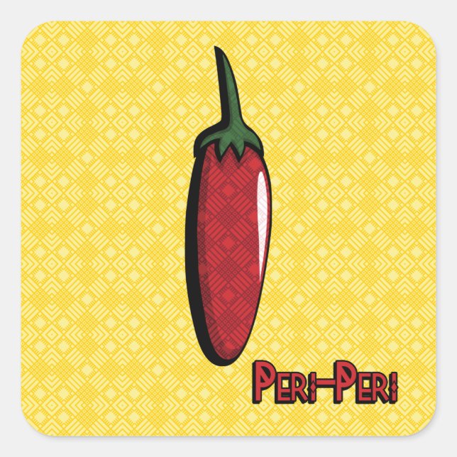 Adesivo Quadrado Vinheta Pimenta Peri-Peri (Frente)