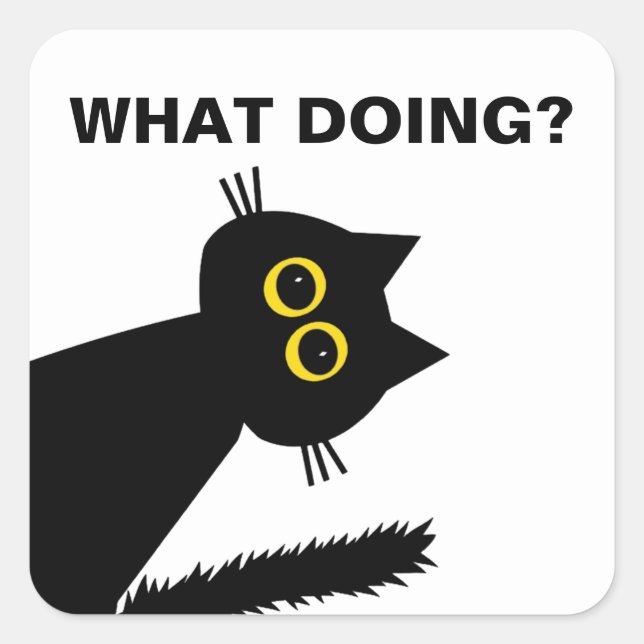 Adesivo Quadrado Vinheta Preta Curiosa (Frente)