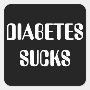 Adesivo Quadrado Vinheta preta para diabetes