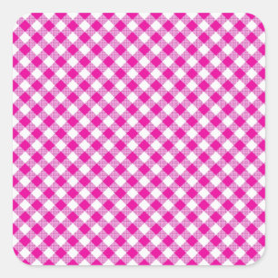 Adesivo Quadrado Vinheta Quadrada Cinzenta Rosa Gingham