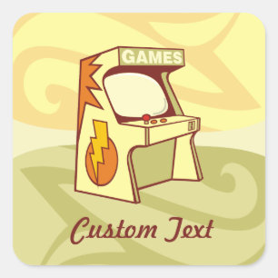 Adesivo Quadrado Vinheta quadrada da máquina de arcade