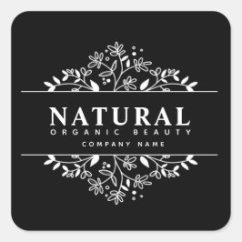 Adesivo Quadrado Vinheta quadrada de beleza orgânica e cosméticos