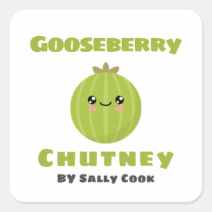 Adesivo Quadrado Vinheta quadrada de chutney de Gooseberry