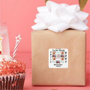 Adesivo Quadrado Vinheta Quadrada de Colagem de Fotografias do New 