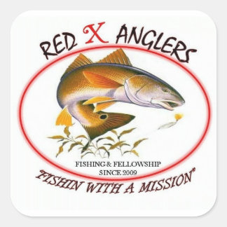 Adesivo Quadrado Vinheta quadrada de Red X Anglers