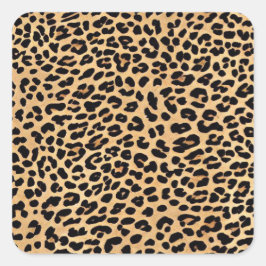 Adesivo Quadrado Vinheta quadrada de textura de impressão leopardo