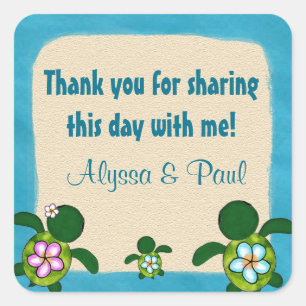 Adesivo Quadrado Vinheta quadrada do Chá de fraldas Honu 02B do TUR