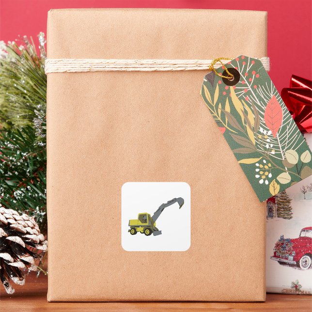 Adesivo Quadrado Vinheta Quadrada do Veículo de Construção (Criador carregado)