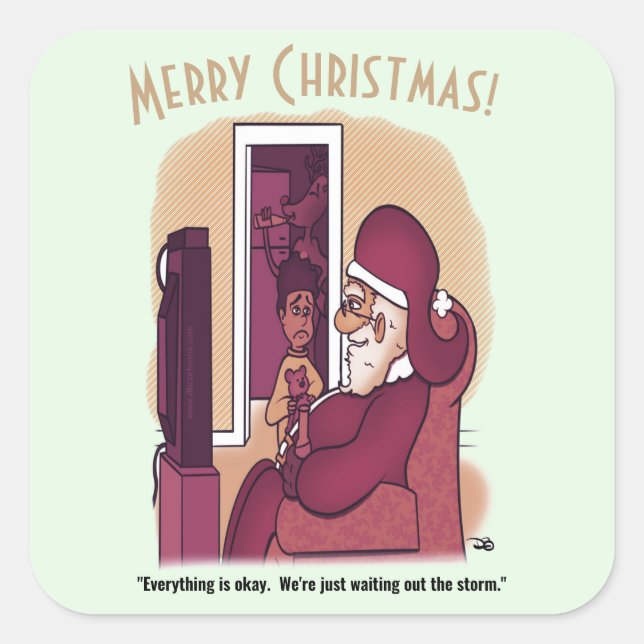 Adesivo Quadrado Vinheta Quadrada Grande de Tempestade (Frente)