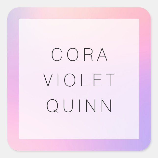 Adesivo Quadrado Vinheta Quadrada Holográfica (Frente)