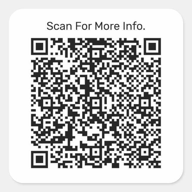 Adesivo Quadrado Vinheta Quadrada Personalizada de Código QR (Frente)