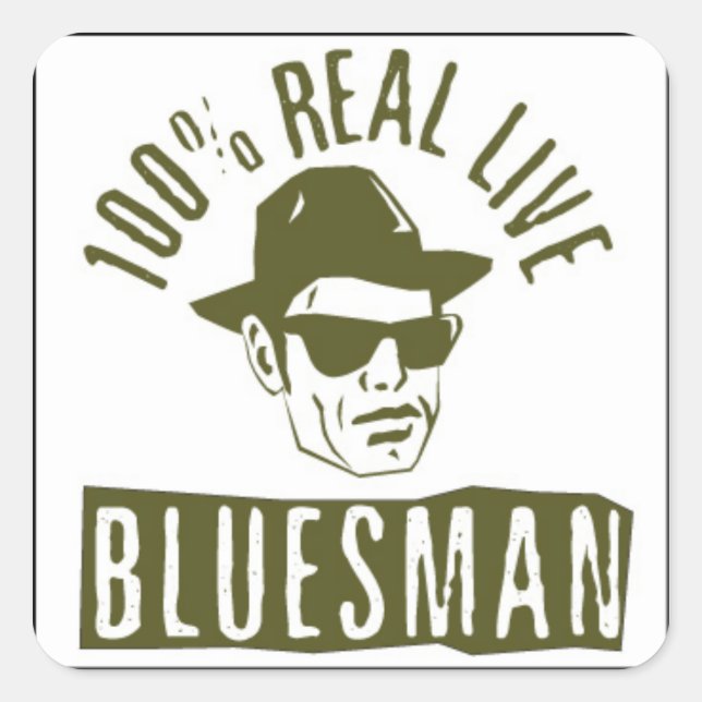 Adesivo Quadrado Vinheta Quadrada Real Bluesman 100% (Frente)