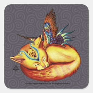 Adesivo Quadrado Vinheta Quadrada Semelhante-Sol ouro