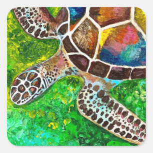 Adesivo Quadrado Vinheta Quadrada Turtle