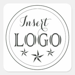 Adesivo Quadrado Vinheta quadrada única com o seu logotipo personal