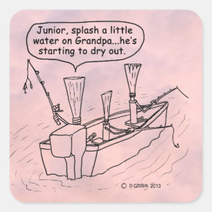 Adesivo Quadrado Vinheta-quadrado das sementes de pesca